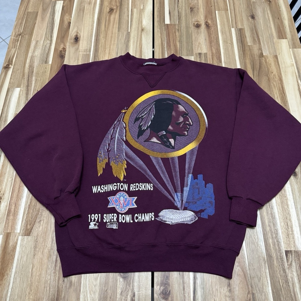 Vintage Washington‎ Redskins Sweatshirt Mens M Starter NFL Super Bowl 1991
